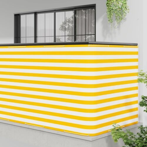 Zaslon za privatnost na balkonu 150 x 1000 cm - Žuta i bijela 150 x 1000 cm Cijena
