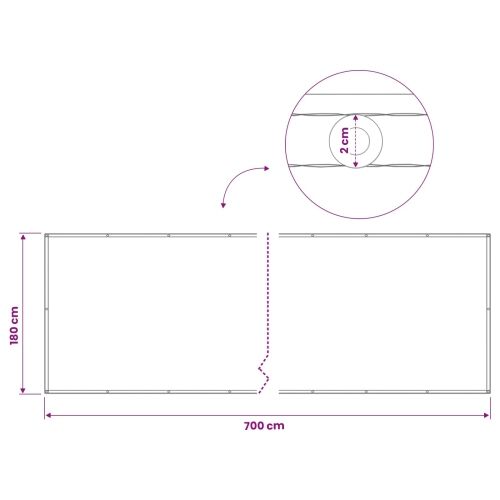 Zaslon za privatnost na balkonu 180 x 700 cm - Žuta i bijela 180 x 700 cm Cijena