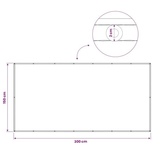 Zaslon za privatnost na balkonu 150 x 300 cm - Crna 150 x 300 cm Cijena