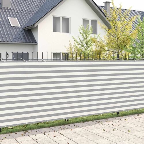 Zaslon za privatnost na balkonu 180 x 700 cm - Svijetlosiva i bijela 180 x 700 cm Cijena