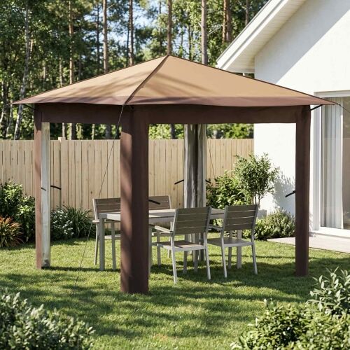 Gazebo bez bočne strane 2,6 x 2,6 m Bež i smeđa - Bež i smeđa Bez bočnog zida Cijena