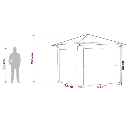 Gazebo bez bočne strane 2,6 x 2,6 m Bež i smeđa - Bež i smeđa Bez bočnog zida Cijena
