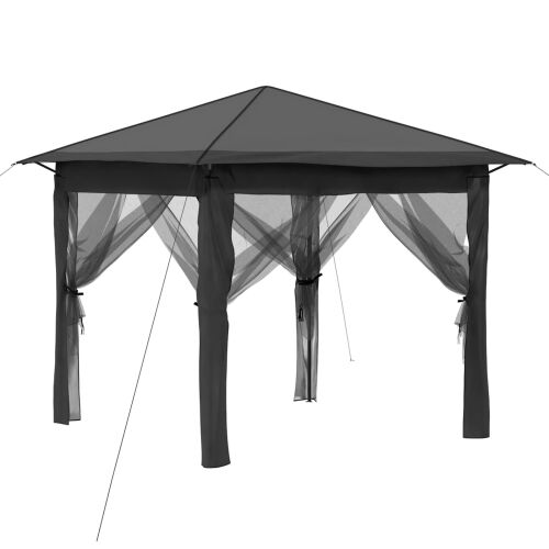 Gazebo s 4 bočne strane 2,6 x 2,6 m Svjetlosiva i antracit - Svjetlosiva i antracit s 4 bočna zida Cijena