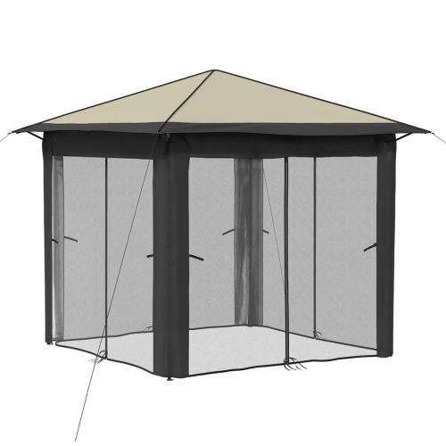 Gazebo s 4 bočne strane 2,6 x 2,6 m Krem i Antracit - Krema i antracit s 4 bočna zida Cijena