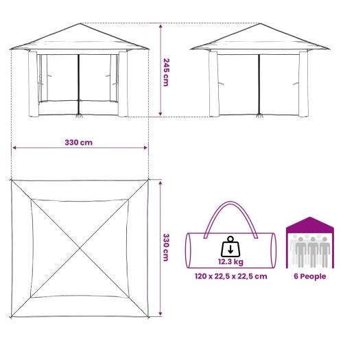 Gazebo s 4 bočne strane Krema i smeđa - Krema i smeđa s 4 bočna zida Cijena