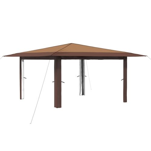 Gazebo bez bočnih strana 4 x 4 m Bež i smeđa - Bež i smeđa Bez bočnog zida Cijena