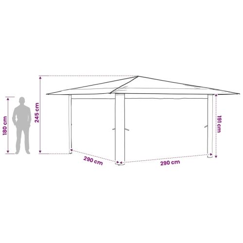 Gazebo bez bočnih strana 4 x 4 m Bež i smeđa - Bež i smeđa Bez bočnog zida Cijena