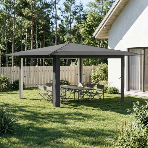Gazebo bez bočnih strana 4 x 4 m Svjetlosiva i antracit - Svjetlosiva i antracit Bez bočnog zida Cijena