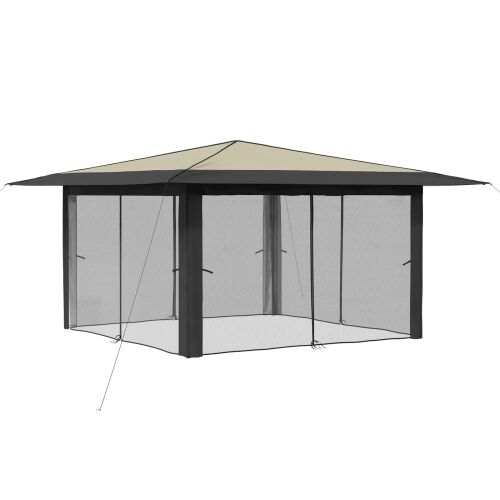 Gazebo s 4 bočne strane 4 x 4 m Krem i Antracit - Krema i antracit s 4 bočna zida Cijena