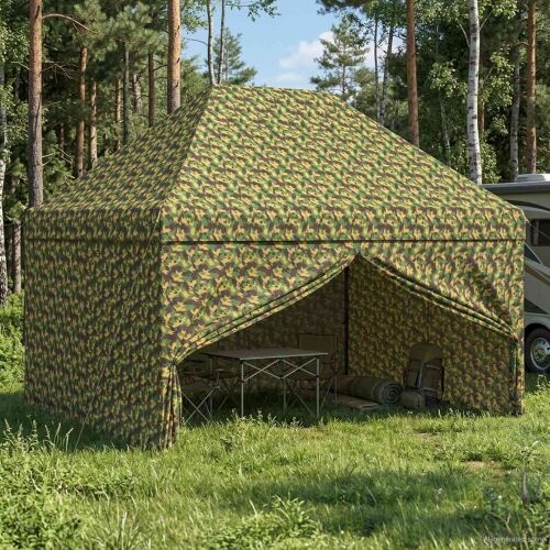 Šator sa 4 bočna zida 2,95 x 4,1 m Vojska kamuflaža - 295 x 410 cm Cijena