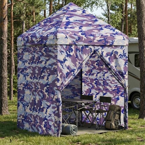 Pop-up Paviljon s 4 Zidova 2,9 x 2,9 m Plavi kamuflaža - 290 x 290 cm Cijena