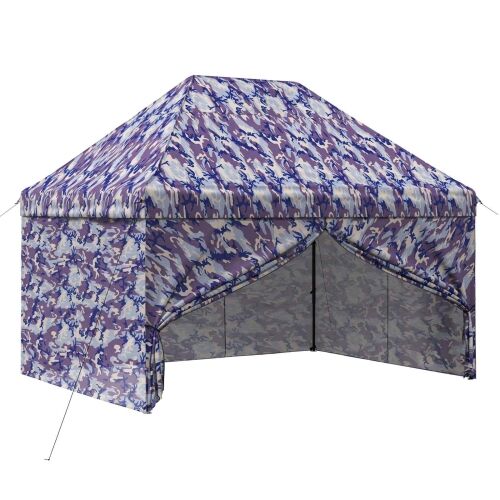 Pop-up Paviljon s 4 Zidova 2,95 x 4,1 m Plavi kamuflaža - 295 x 410 cm Cijena