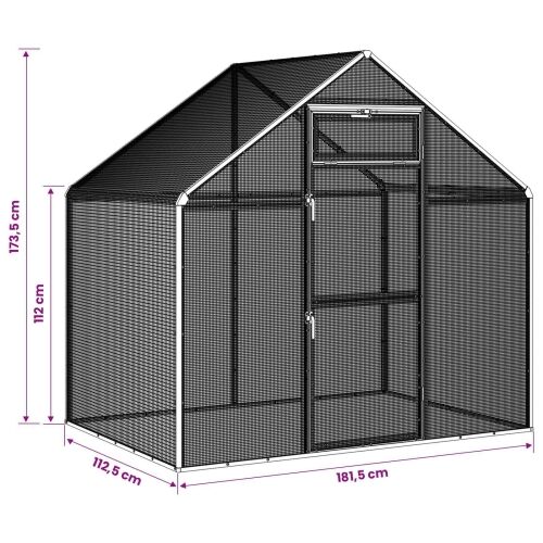 Kavez za ptice Srebrna 181,5 x 112 x 173,5 cm - Srebrna 181,5 x 112,5 x 173,5 cm Cijena
