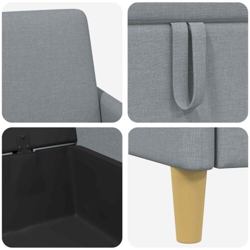 Sofa s pohranom Svjetlosiva 72 x 78 x 87 cm Poliester - Svjetlosiva 60 cm Cijena