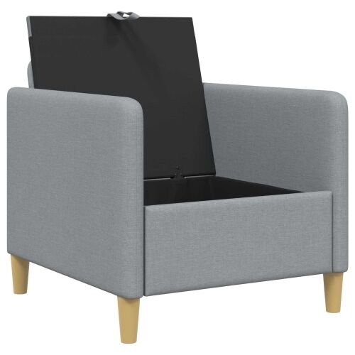 Sofa s pohranom Svjetlosiva 72 x 78 x 87 cm Poliester - Svjetlosiva 60 cm Cijena