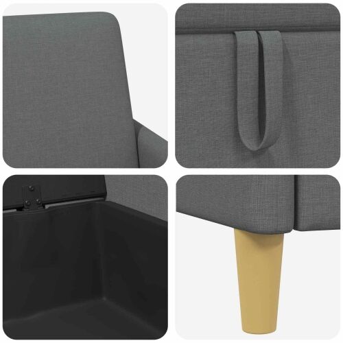 Sofa s pohranom Tamnosiva 72 x 78 x 87 cm Poliester - Tamnosiva 60 cm Cijena