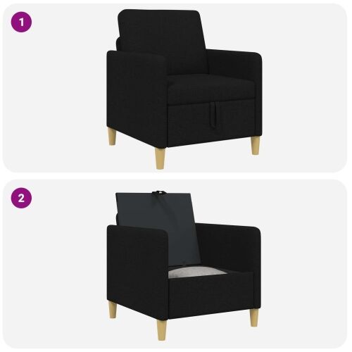 Sofa s pohranom Crna 72 x 78 x 87 cm Poliester - Crna 60 cm Cijena
