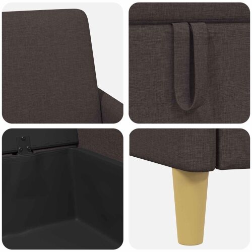 Sofa s pohranom Tamno smeđa 72 x 78 x 87 cm Poliester - Tamno smeđa 60 cm Cijena