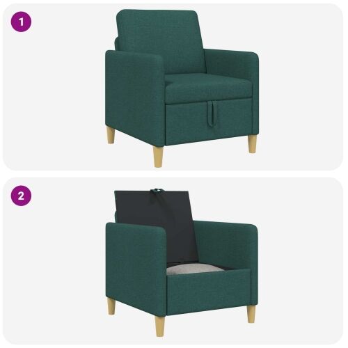 Sofa s pohranom Tamnozelena 72 x 78 x 87 cm Poliester - Tamnozelena 60 cm Cijena