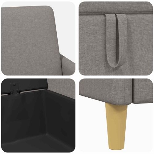 Sofa s pohranom Sivosmeđa 72 x 78 x 87 cm Poliester - Sivosmeđa 60 cm Cijena