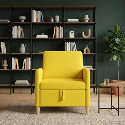 Sofa s pohranom Svijetlo žuta 72 x 78 x 87 cm Poliester - Svjetložuta 60 cm Cijena