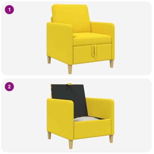 Sofa s pohranom Svijetlo žuta 72 x 78 x 87 cm Poliester - Svjetložuta 60 cm Cijena