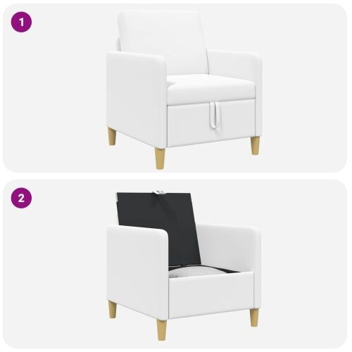 Sofa s pohranom Bijela 72 x 78 x 87 cm Poliester - Bijela 60 cm Cijena