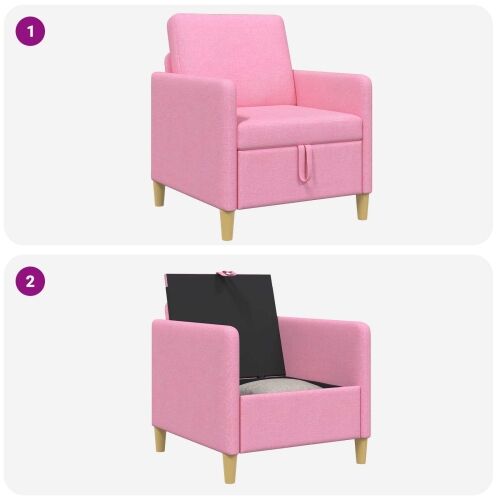Sofa s pohranom Ružičasta 72 x 78 x 87 cm Poliester - Ružičasta 60 cm Cijena
