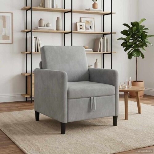 Sofa s pohranom Svjetlosiva 72 x 78 x 87 cm Poliester - Svjetlosiva 60 cm Cijena