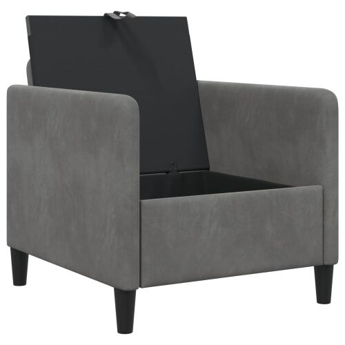 Sofa s pohranom Tamnosiva 72 x 78 x 87 cm Poliester - Tamnosiva 60 cm Cijena