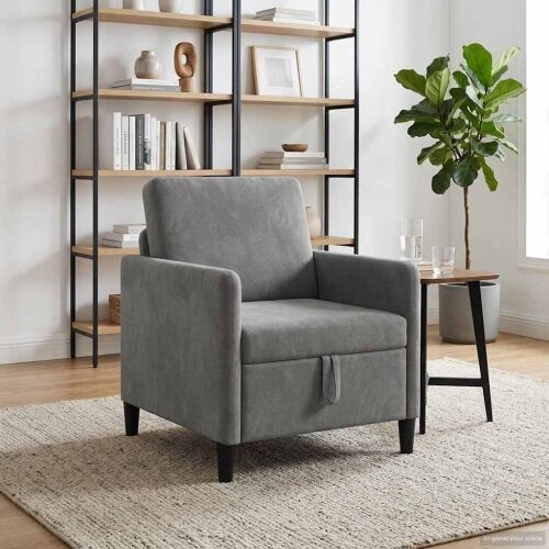 Sofa s pohranom Tamnosiva 72 x 78 x 87 cm Poliester - Tamnosiva 60 cm Cijena