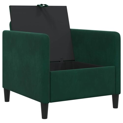 Sofa s pohranom Tamnozelena 72 x 78 x 87 cm Poliester - Tamnozelena 60 cm Cijena