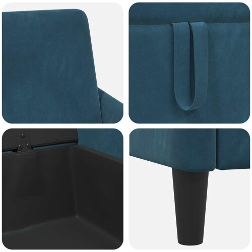 Sofa s pohranom Plava 72 x 78 x 87 cm Poliester - Plava 60 cm Cijena