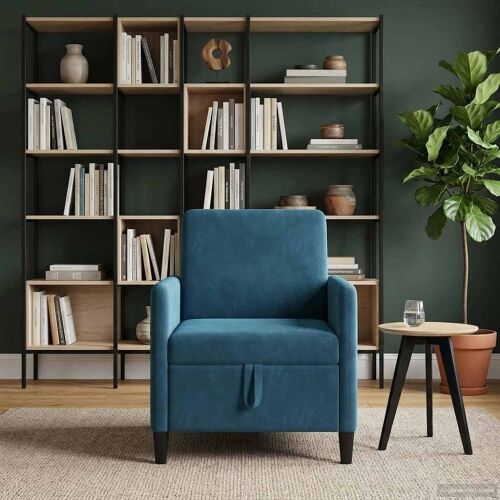 Sofa s pohranom Plava 72 x 78 x 87 cm Poliester - Plava 60 cm Cijena