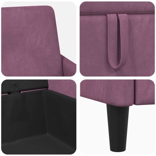 Sofa s pohranom Ljubičasta 72 x 78 x 87 cm Poliester - Ljubičasta 60 cm Cijena