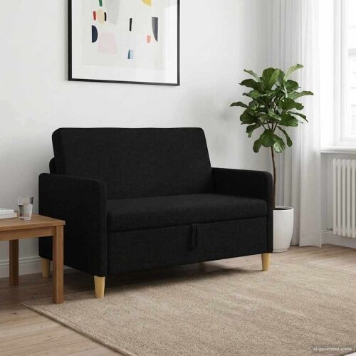 Sofa s pohranom Crna 122 x 78 x 87 cm Poliester - Crna 110 cm Cijena