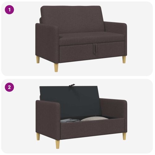 Sofa s pohranom Tamno smeđa 122 x 78 x 87 cm Poliester - Tamno smeđa 110 cm Cijena
