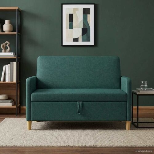 Sofa s pohranom Tamnozelena 122 x 78 x 87 cm Poliester - Tamnozelena 110 cm Cijena
