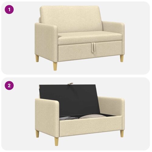 Sofa s pohranom Krem 122 x 78 x 87 cm Poliester - Krem 110 cm Cijena