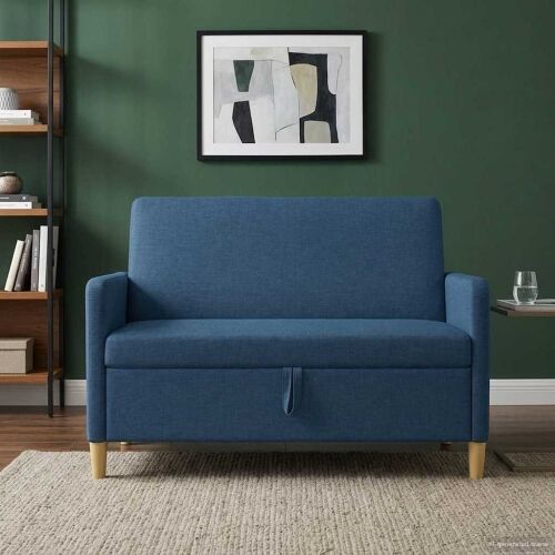 Sofa s pohranom Plava 122 x 78 x 87 cm Poliester - Plava 110 cm Cijena