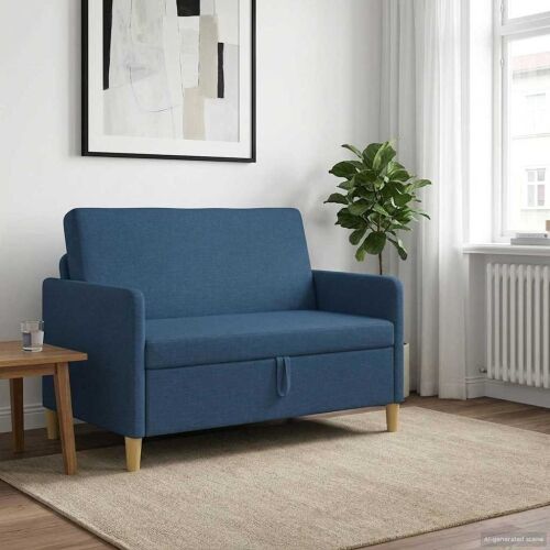 Sofa s pohranom Plava 122 x 78 x 87 cm Poliester - Plava 110 cm Cijena