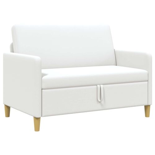Sofa s pohranom Bijela 122 x 78 x 87 cm Poliester - Bijela 110 cm Cijena