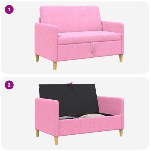 Sofa s pohranom Ružičasta 122 x 78 x 87 cm Poliester - Ružičasta 110 cm Cijena