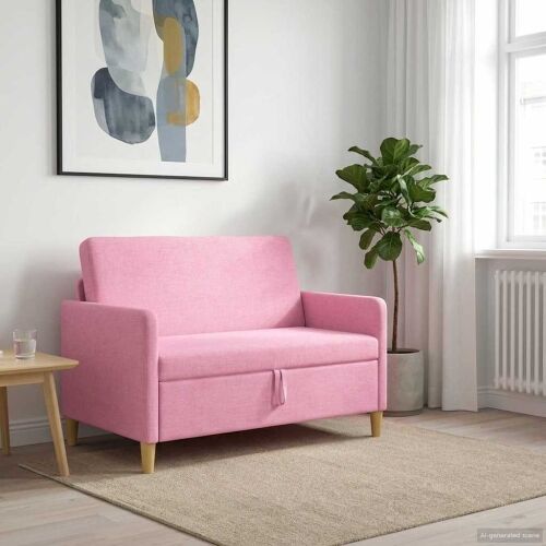 Sofa s pohranom Ružičasta 122 x 78 x 87 cm Poliester - Ružičasta 110 cm Cijena