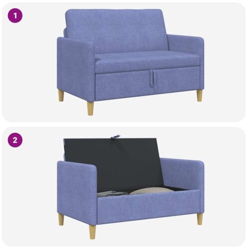 Sofa s pohranom Traper plava 122 x 78 x 87 cm Poliester - Trapere plave boje 110 cm Cijena