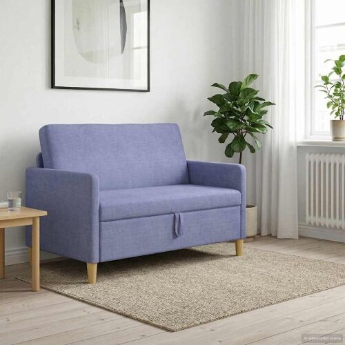 Sofa s pohranom Traper plava 122 x 78 x 87 cm Poliester - Trapere plave boje 110 cm Cijena