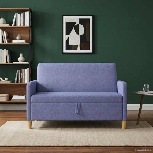 Sofa s pohranom Traper plava 122 x 78 x 87 cm Poliester - Trapere plave boje 110 cm Cijena