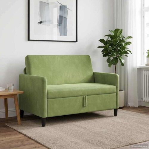 Sofa s pohranom Svijetlo zelena 122 x 78 x 87 cm Poliester - Svijetlo zelena 110 cm Cijena
