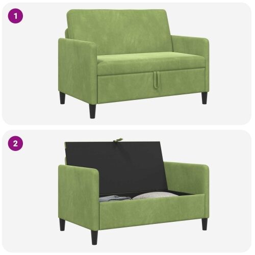 Sofa s pohranom Svijetlo zelena 122 x 78 x 87 cm Poliester - Svijetlo zelena 110 cm Cijena