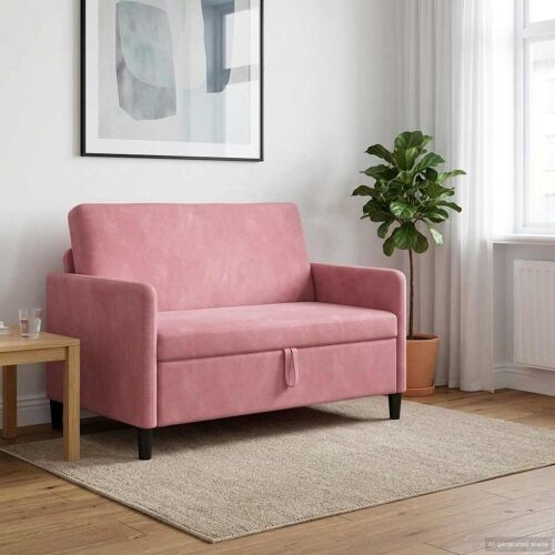 Sofa s pohranom Ružičasta 122 x 78 x 87 cm Poliester - Ružičasta 110 cm Cijena